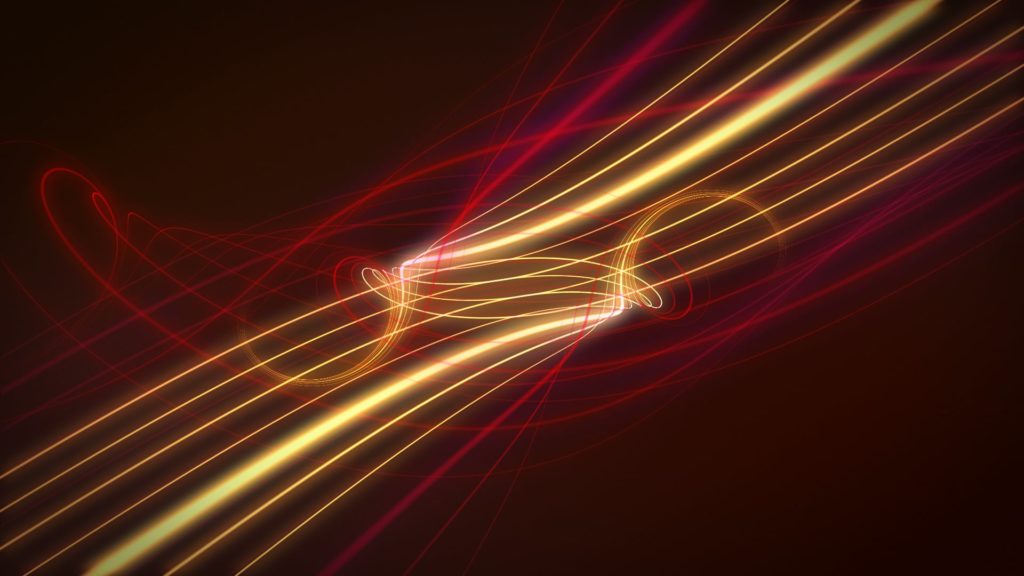 Ligths Video Menue Themed Background Of Yellow Electric Lines Over A Red Hued Background